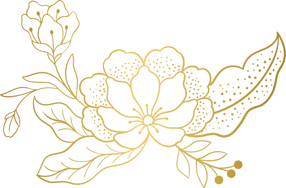 Elegant Metallic Flowers Outline